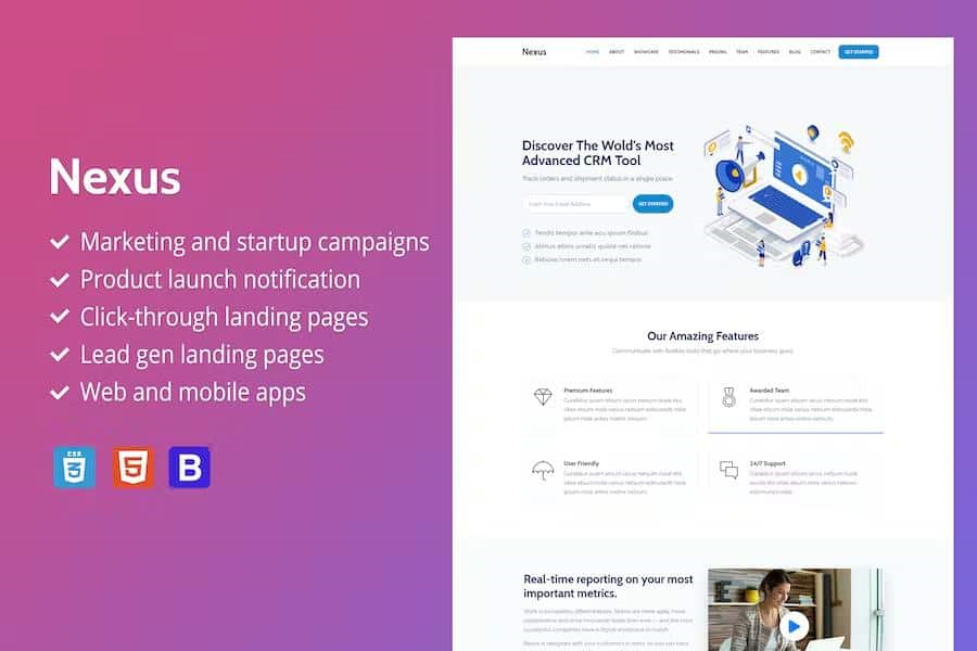 NEXUS – PREMIUM SAAS LANDING PAGE TEMPLATE